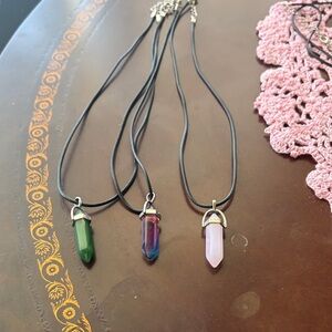 Elegant Multi-Color Pendant Necklace Set 3 for $15 New gorgeous stone necklaces